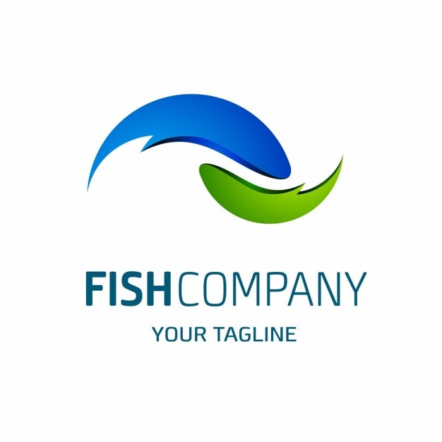 Vetor grátis fish company template logo