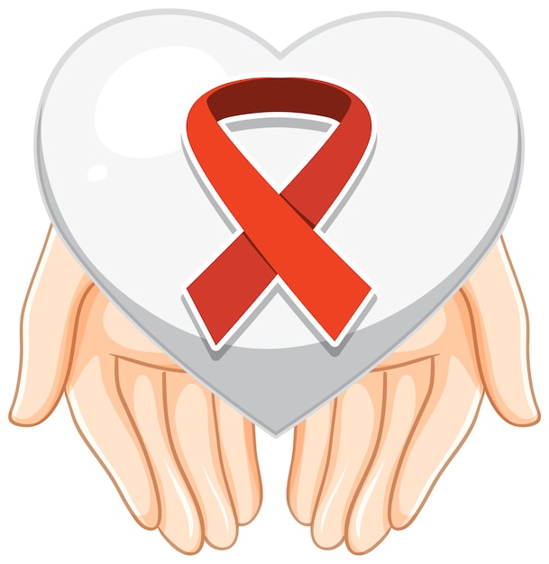 Vetor grátis fita vermelha aids hiv símbolo