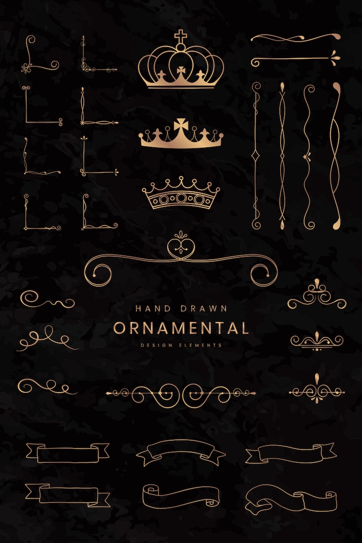 Vetor grátis fitas e divisórias ornamentais