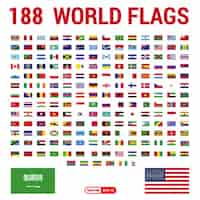 Vetor grátis flags of the world collection