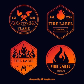 Flames label / badge sale collection