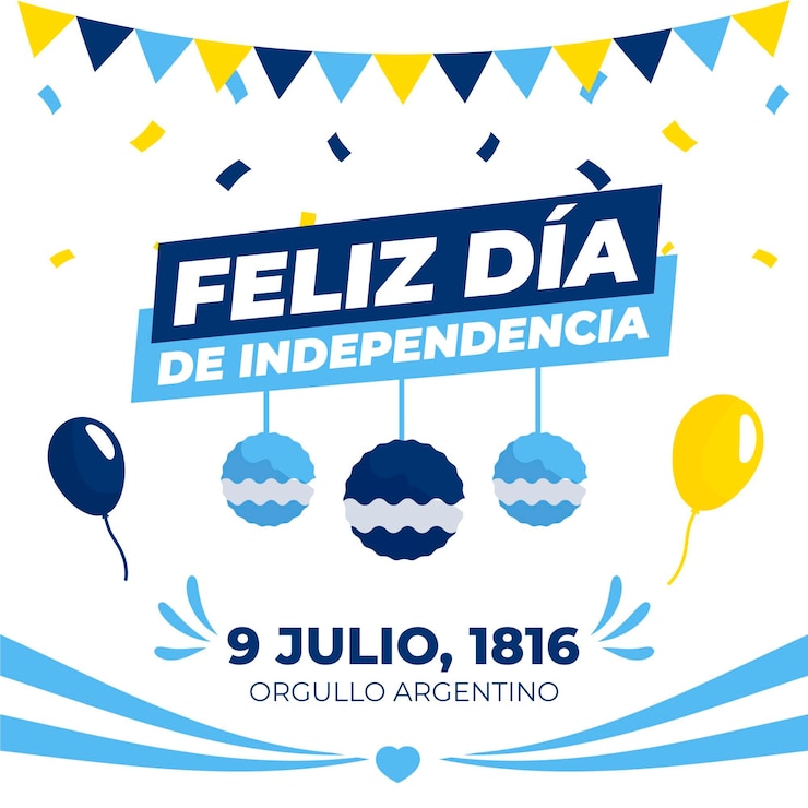 Vetor grátis flat 9 de julio - ilustração da declaração de independência de la argentina