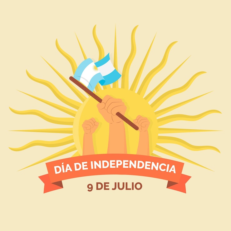 Vetor grátis flat 9 de julio - ilustração da declaração de independência de la argentina