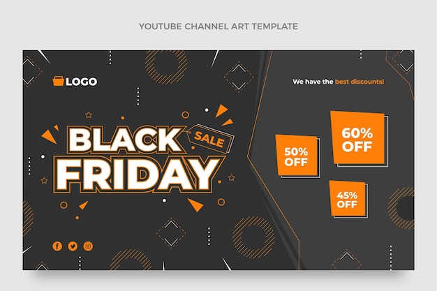 Flat black friday arte do canal do youtube