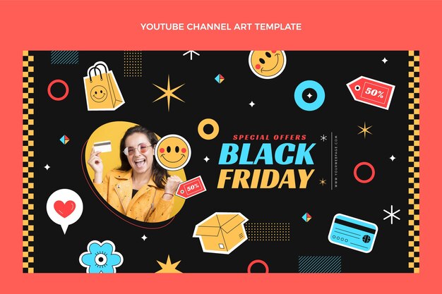 Flat black friday arte do canal do youtube