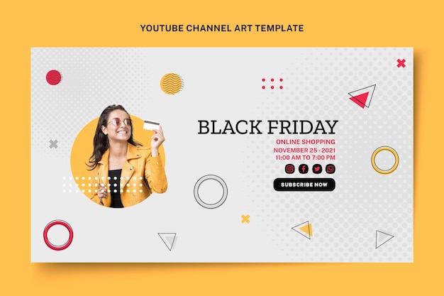 Flat black friday arte do canal do youtube