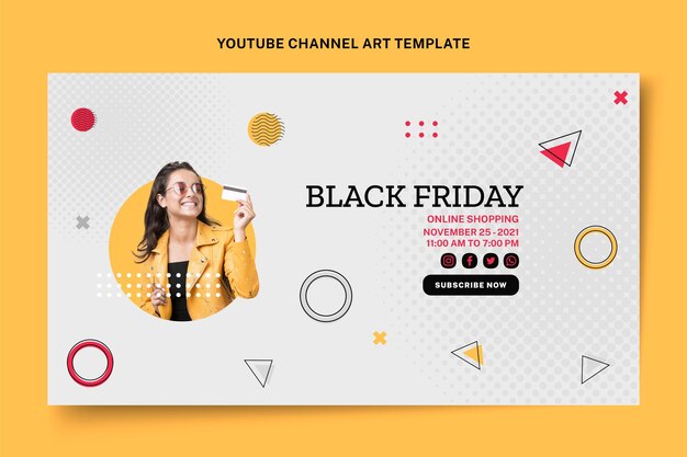 Flat black friday arte do canal do youtube