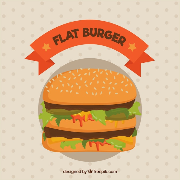 Vetor grátis flat burger com pickles