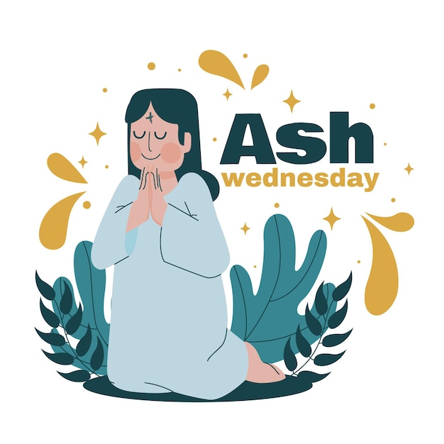 Flat design ash quarta-feira