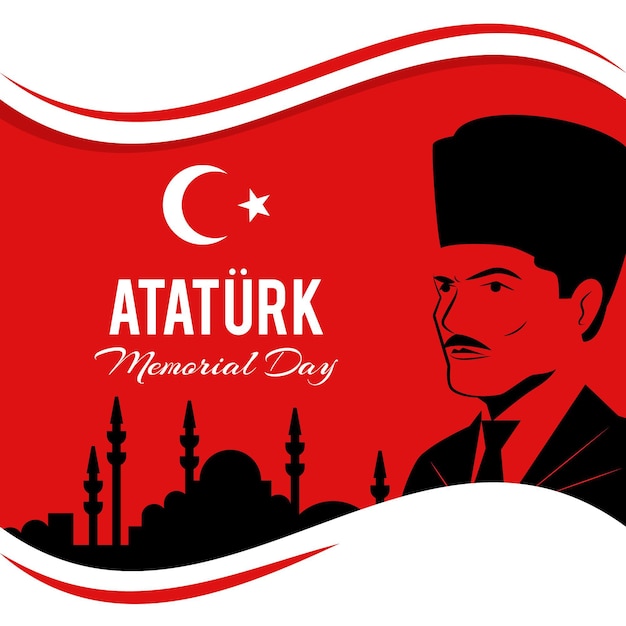 Vetor grátis flat design ataturk memorial day