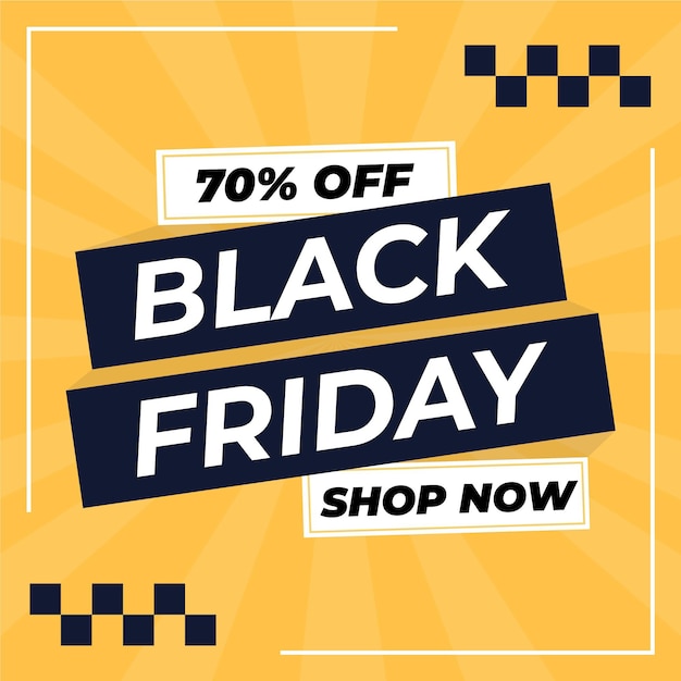 Flat design black friday