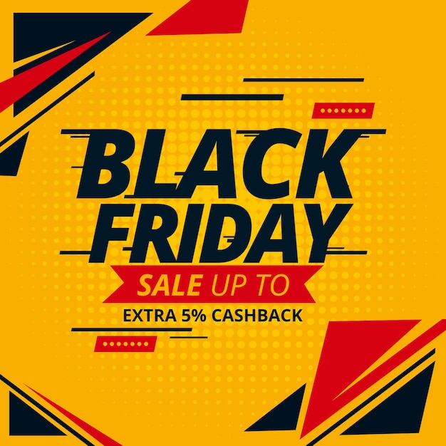 Flat design black friday