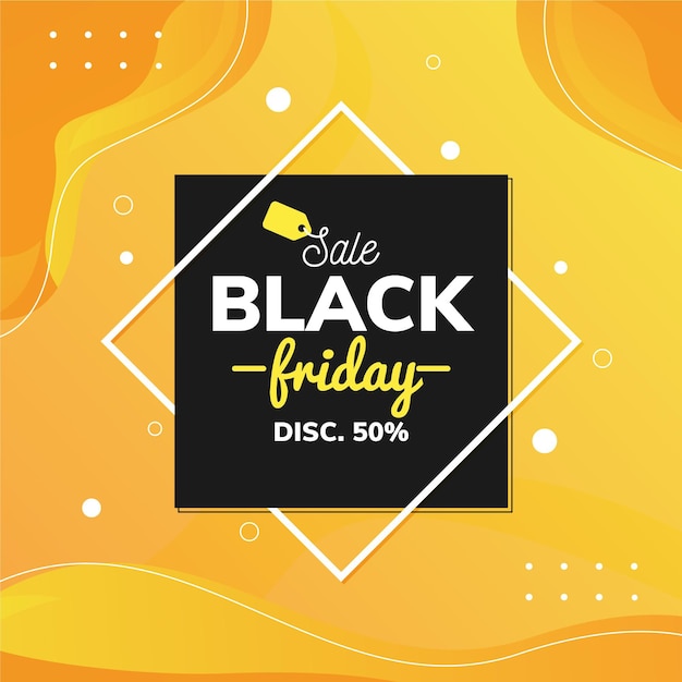 Flat design black friday