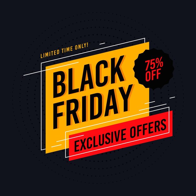 Flat design black friday