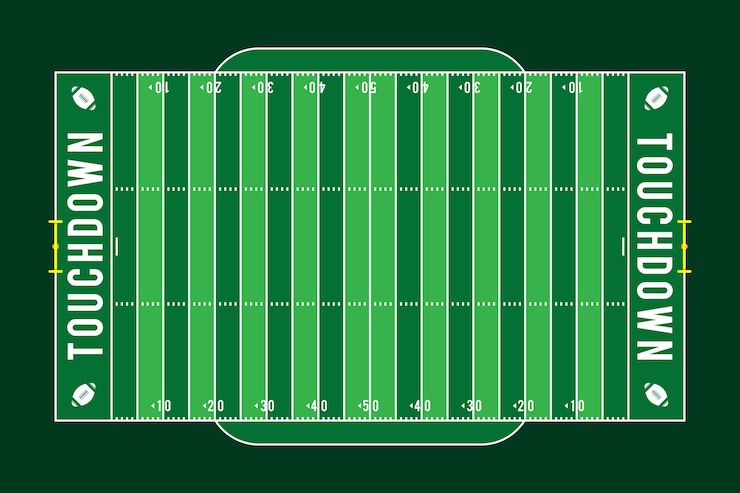Vetor grátis flat design campo de futebol americano