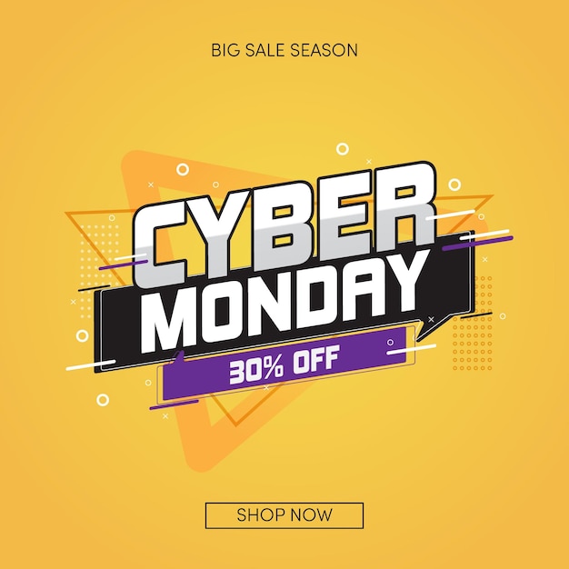 Flat design cyber segunda temporada de grandes promoções