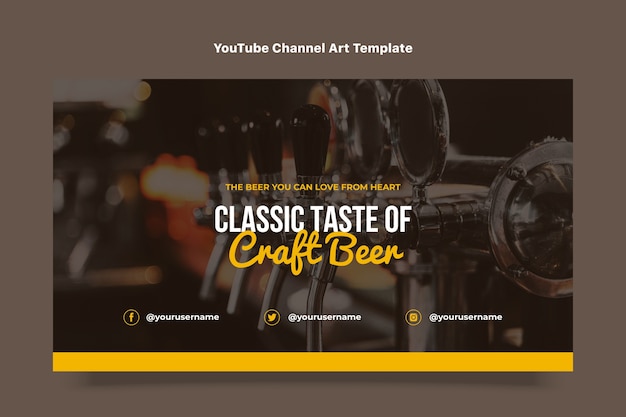 Vetor grátis flat design de cerveja artesanal arte do canal do youtube