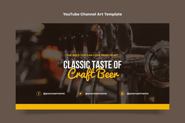 Flat design de cerveja artesanal arte do canal do youtube
