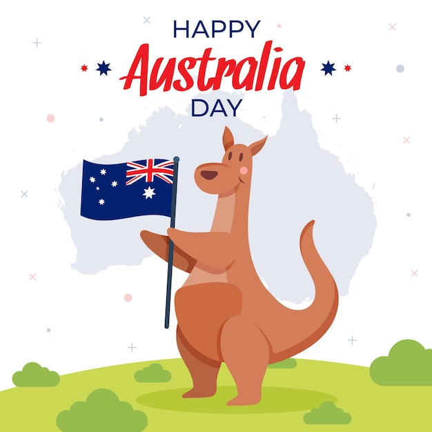 Flat design dia da austrália