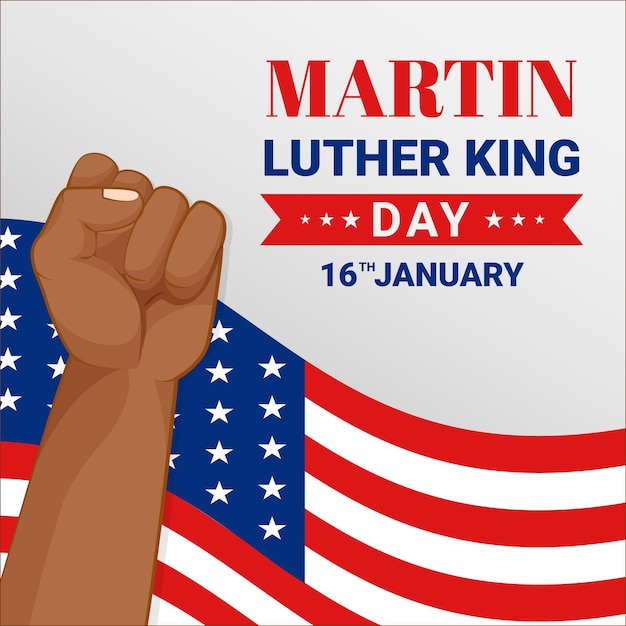 Vetor grátis flat design dia de martin luther king