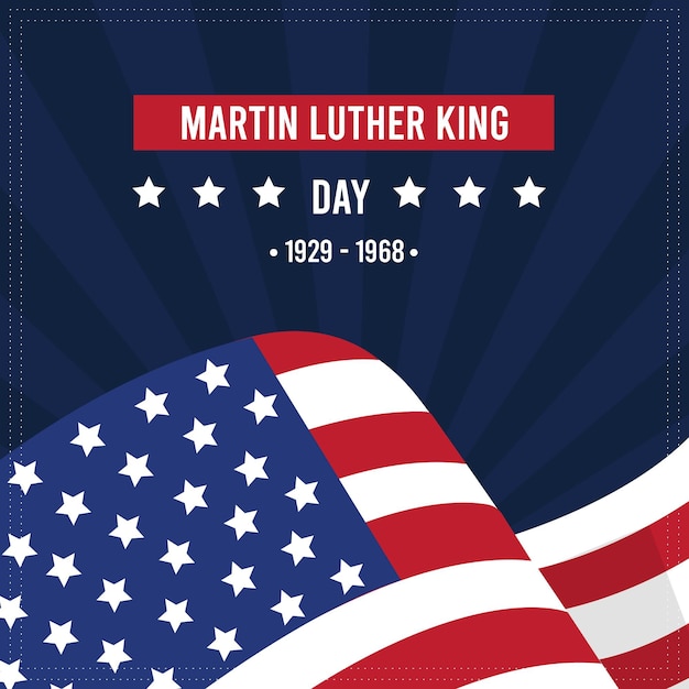 Vetor grátis flat design dia de martin luther king