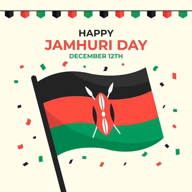 Flat design dia jamhuri