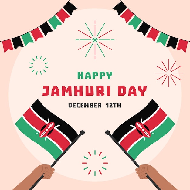 Flat design dia jamhuri