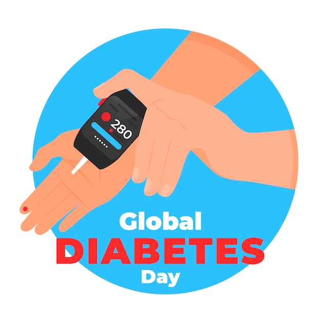 Vetor grátis flat design dia mundial da diabetes