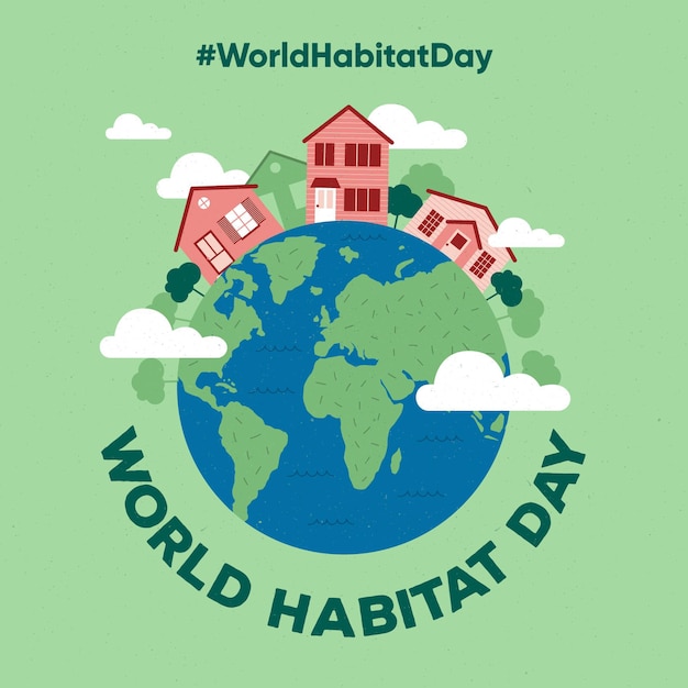 Vetor grátis flat design dia mundial do habitat