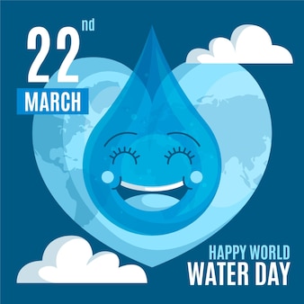Flat design evento do dia mundial da água