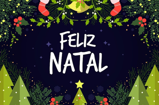 Flat design feliz natal