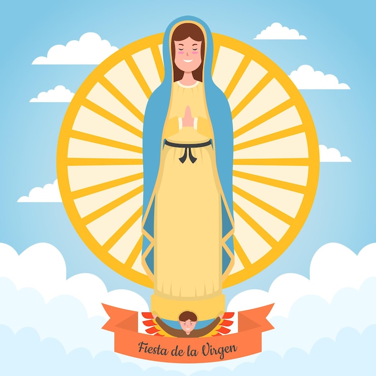 Vetor grátis flat design fiesta de la virgen