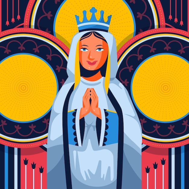 Flat design fiesta de la virgen