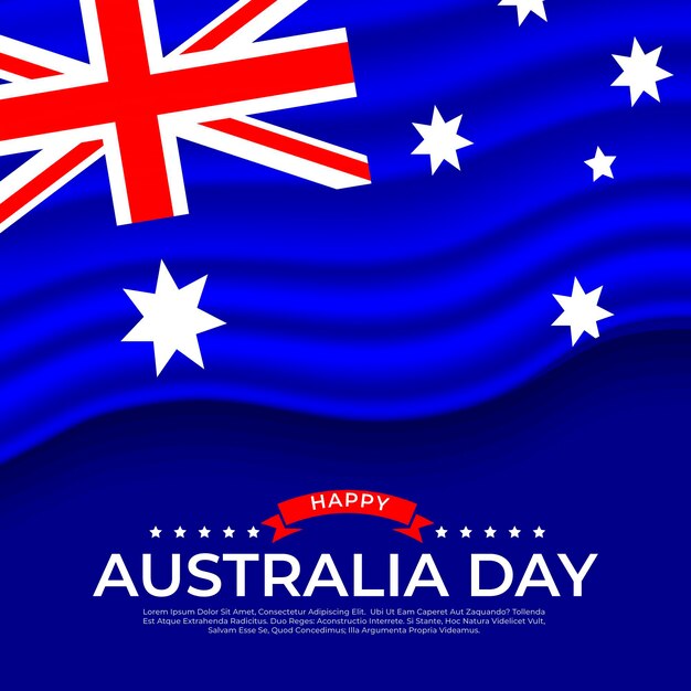 Flat design flag dia da austrália