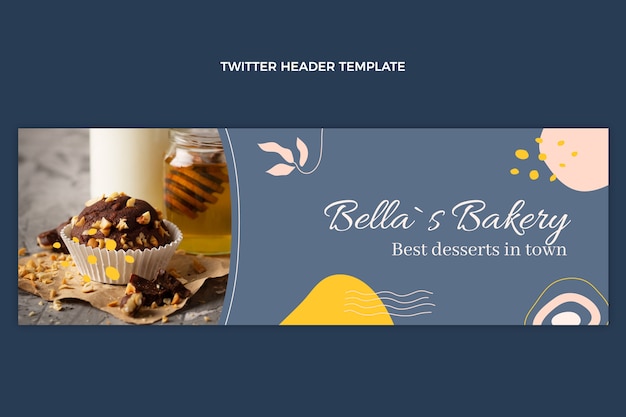 Vetor grátis flat design food twitter header