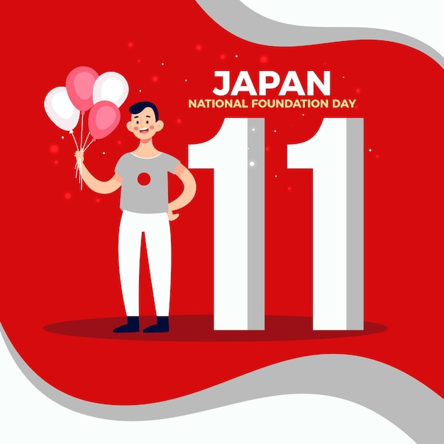 Flat design Foundation Day Japan