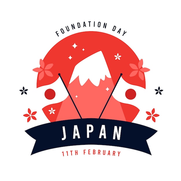 Flat design foundation day japan