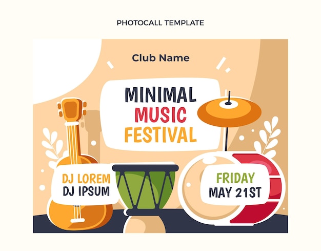 Flat design minimal music festival photocall