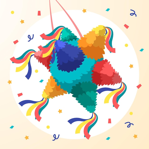 Vetor grátis flat design posada pinata