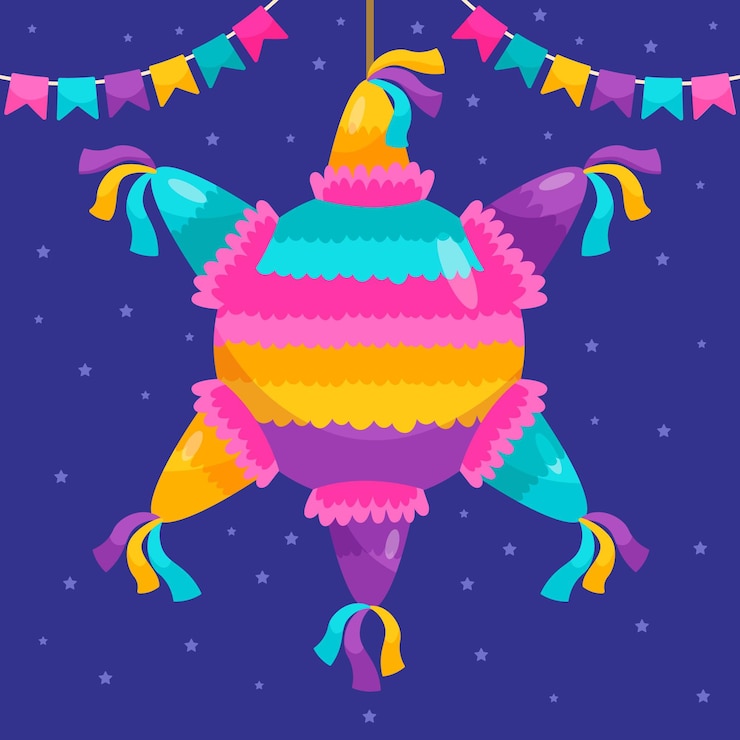 Vetor grátis flat design posada piñata