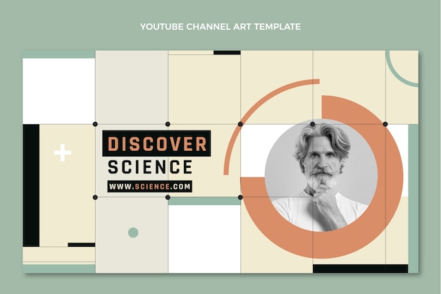 Vetor grátis flat design science descobertas arte do canal do youtube