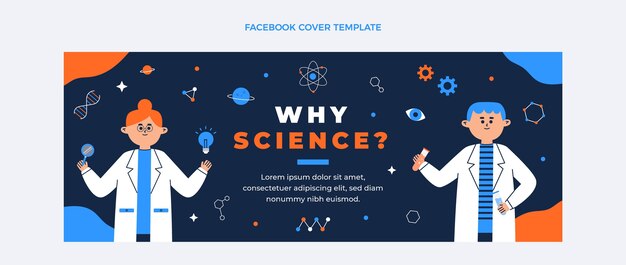 Flat design science facebook cover