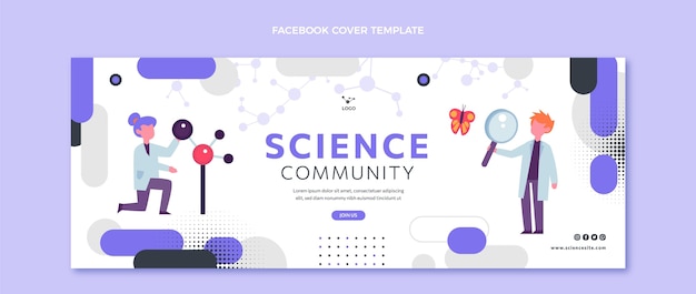 Vetor grátis flat design science facebook cover