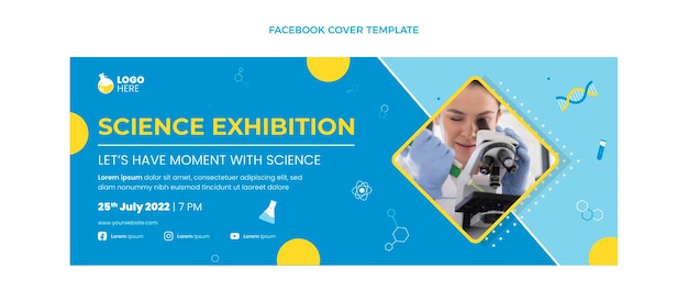 Flat design science facebook cover