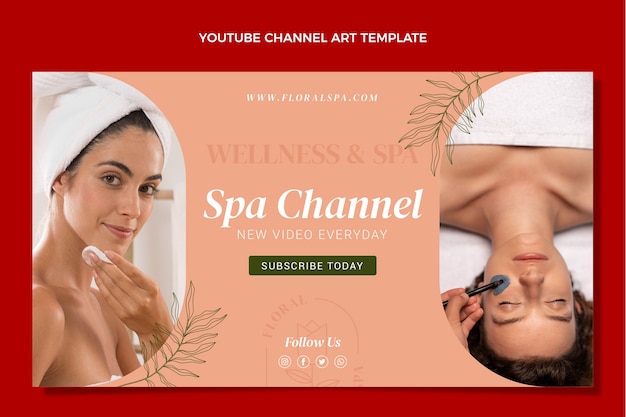 Flat design spa arte do canal do youtube