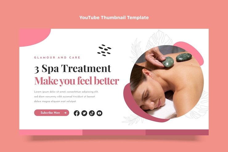 Vetor grátis flat design spa oferta youtube thumbnail
