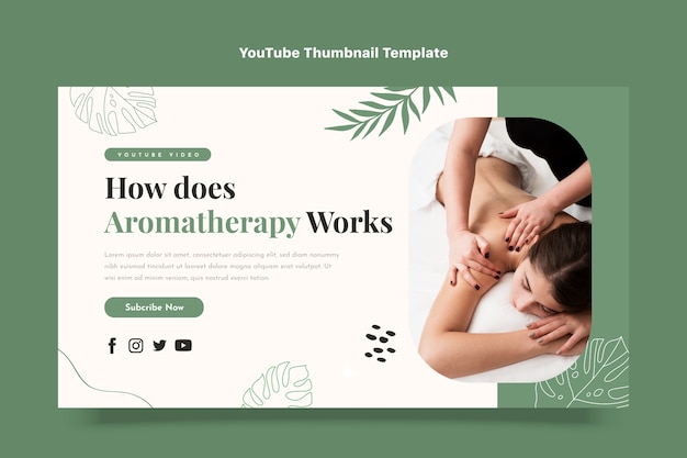 Vetor grátis flat design spa youtube thumbnail