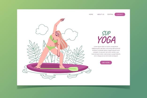 Vetor grátis flat design sup landing page