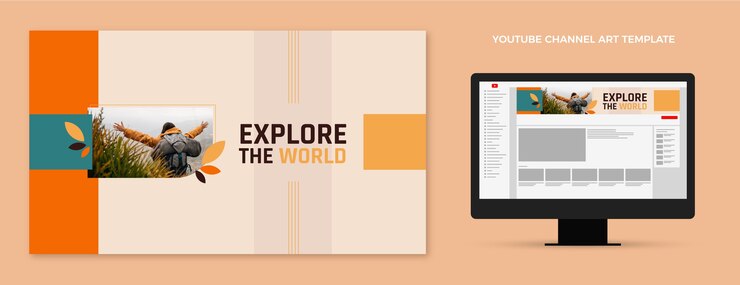 Vetor grátis flat design trekking arte do canal do youtube