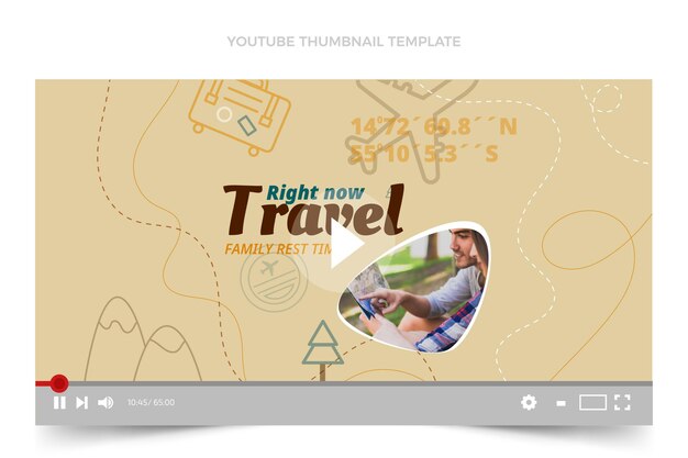 Flat design trip youtube thumbnail